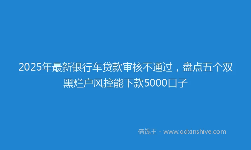2025年最新银行车贷款审核不通过，盘点五个双黑烂户风控能下款5000口子
