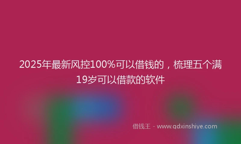 2025年最新风控100%可以借钱的，梳理五个满19岁可以借款的软件