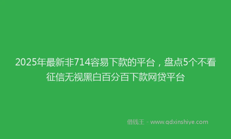 2025年最新非714容易下款的平台，盘点5个不看征信无视黑白百分百下款网贷平台