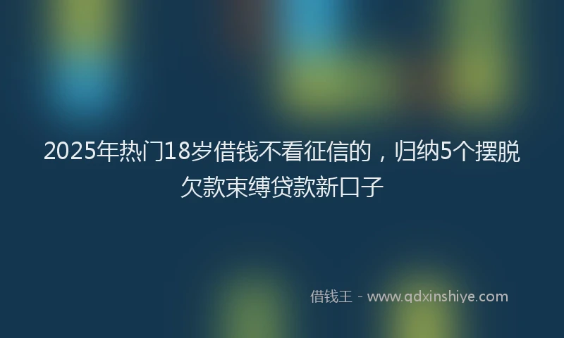2025年热门18岁借钱不看征信的，归纳5个摆脱欠款束缚贷款新口子