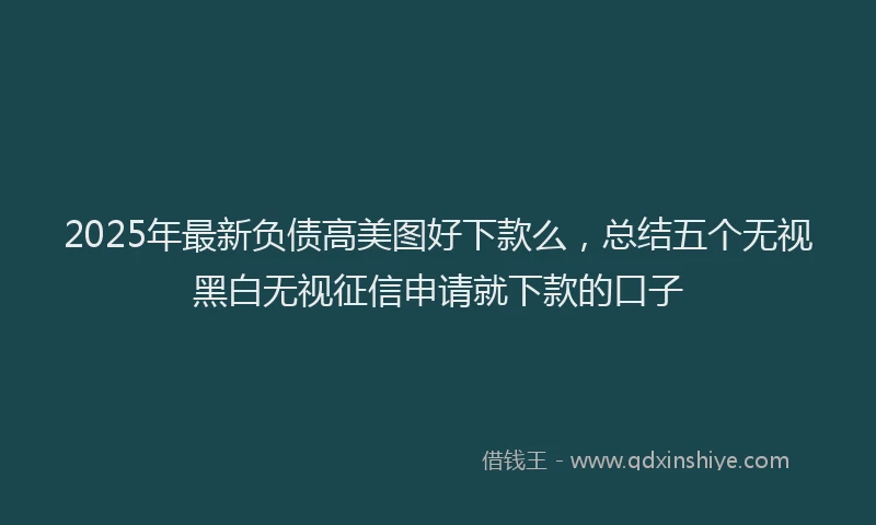 2025年最新负债高美图好下款么，总结五个无视黑白无视征信申请就下款的口子