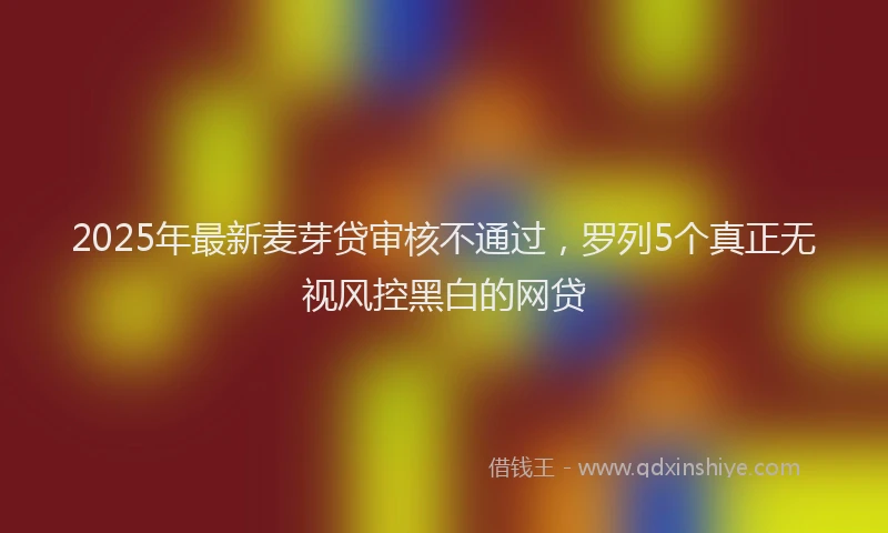 2025年最新麦芽贷审核不通过，罗列5个真正无视风控黑白的网贷