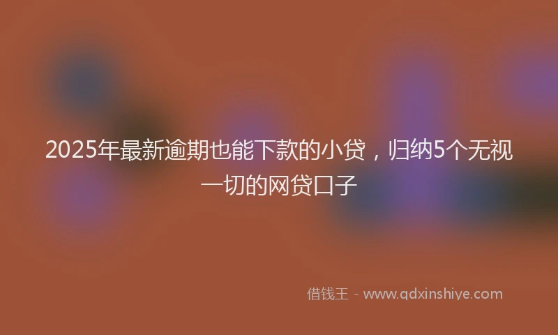 2025年最新逾期也能下款的小贷，归纳5个无视一切的网贷口子