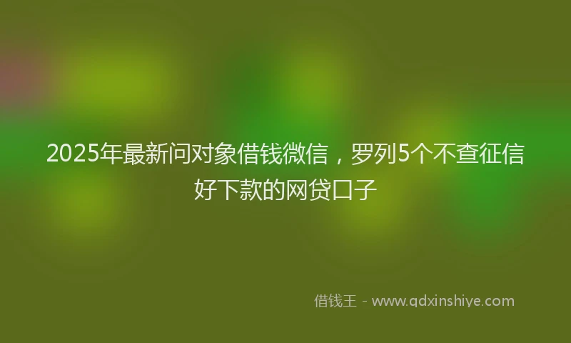 2025年最新问对象借钱微信，罗列5个不查征信好下款的网贷口子