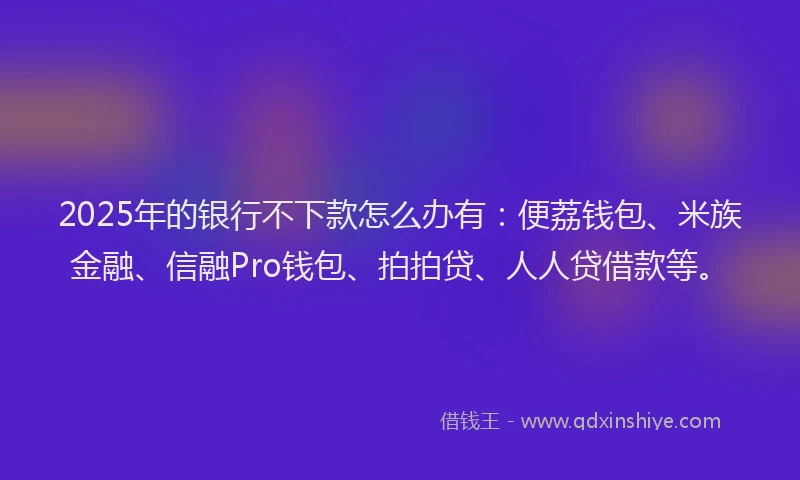 2025年的银行不下款怎么办有：便荔钱包、米族金融、信融Pro钱包、拍拍贷、人人贷借款等。