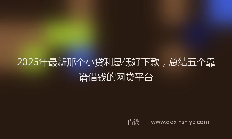 2025年最新那个小贷利息低好下款，总结五个靠谱借钱的网贷平台