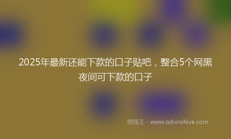 2025年最新还能下款的口子贴吧，整合5个网黑夜间可下款的口子