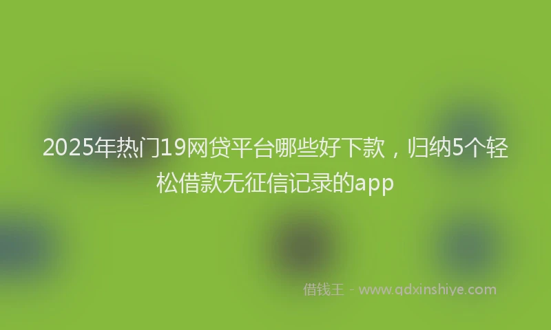 2025年热门19网贷平台哪些好下款，归纳5个轻松借款无征信记录的app