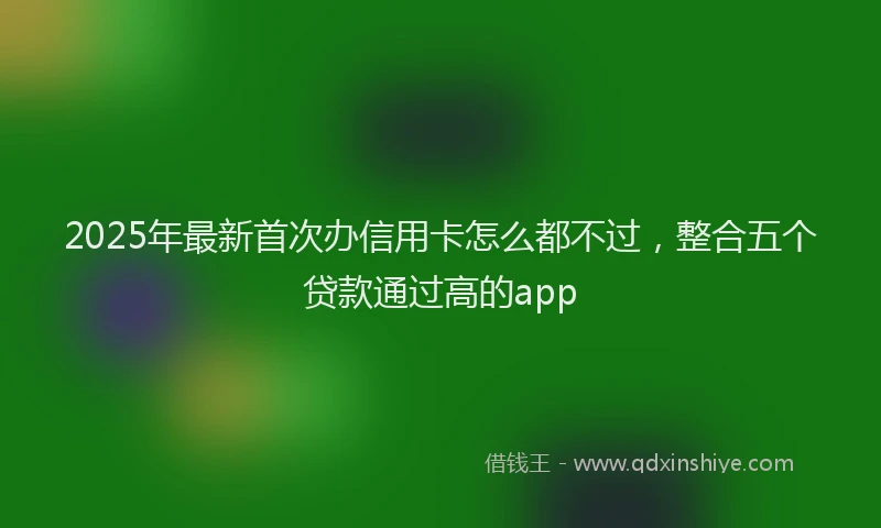 2025年最新首次办信用卡怎么都不过，整合五个贷款通过高的app