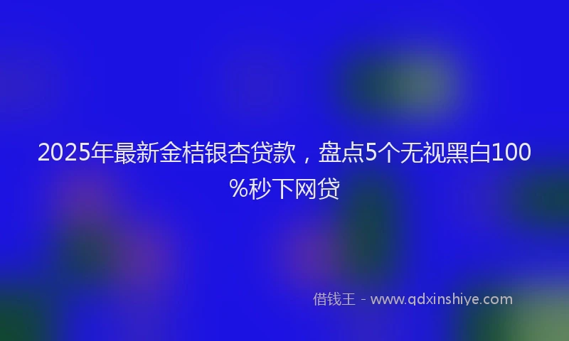 2025年最新金桔银杏贷款，盘点5个无视黑白100%秒下网贷