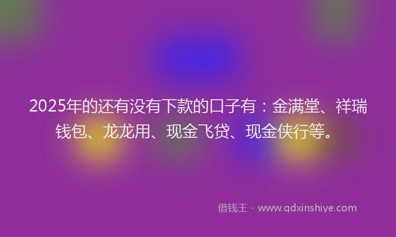 2025年的还有没有下款的口子有：金满堂、祥瑞钱包、龙龙用、现金飞贷、现金侠行等。