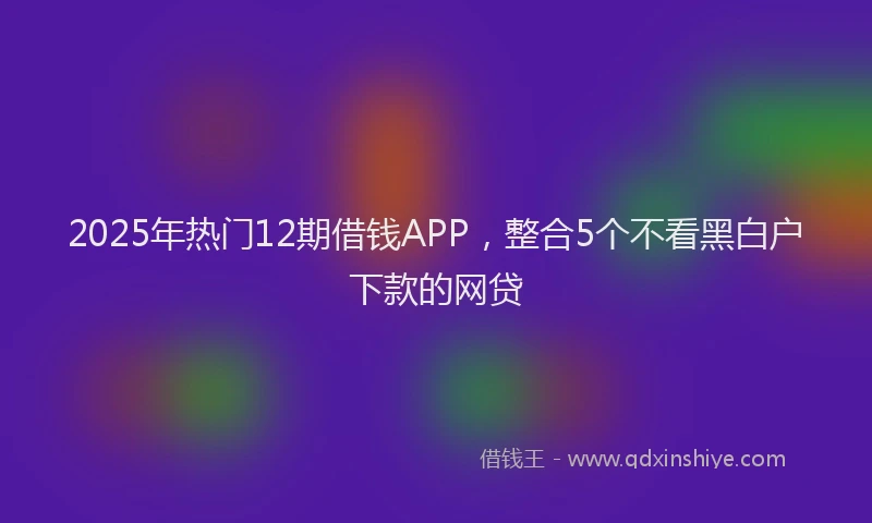 2025年热门12期借钱APP，整合5个不看黑白户下款的网贷