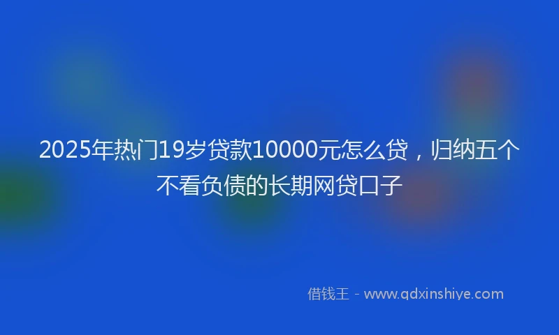 2025年热门19岁贷款10000元怎么贷，归纳五个不看负债的长期网贷口子
