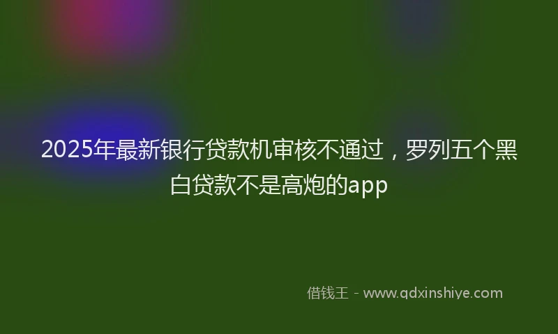 2025年最新银行贷款机审核不通过，罗列五个黑白贷款不是高炮的app