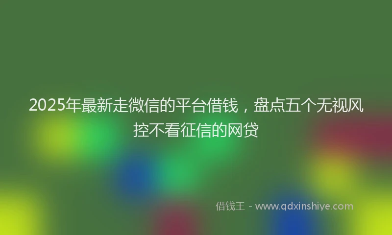 2025年最新走微信的平台借钱，盘点五个无视风控不看征信的网贷