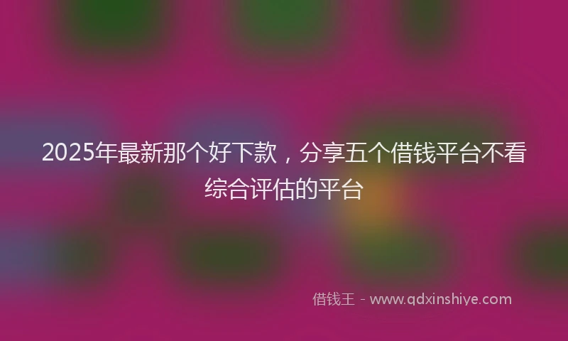 2025年最新那个好下款，分享五个借钱平台不看综合评估的平台