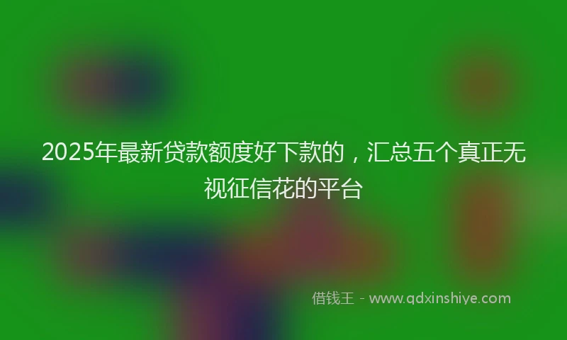 2025年最新贷款额度好下款的，汇总五个真正无视征信花的平台