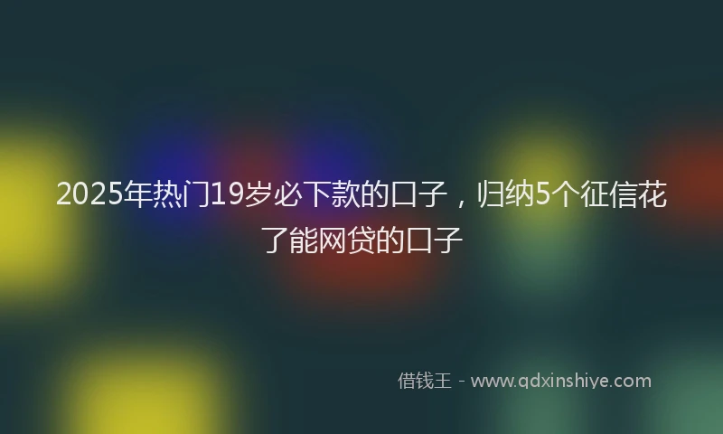 2025年热门19岁必下款的口子，归纳5个征信花了能网贷的口子