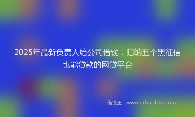 2025年最新负责人给公司借钱，归纳五个黑征信也能贷款的网贷平台