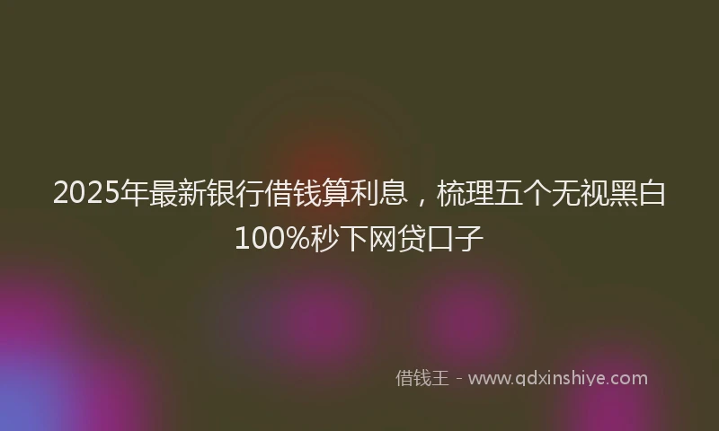2025年最新银行借钱算利息，梳理五个无视黑白100%秒下网贷口子