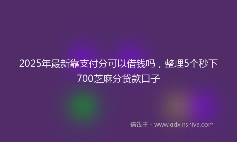 2025年最新靠支付分可以借钱吗，整理5个秒下700芝麻分贷款口子