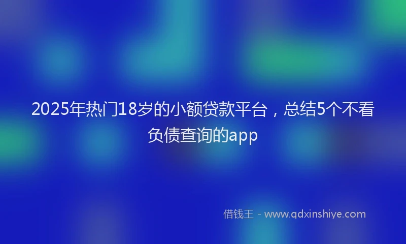 2025年热门18岁的小额贷款平台，总结5个不看负债查询的app