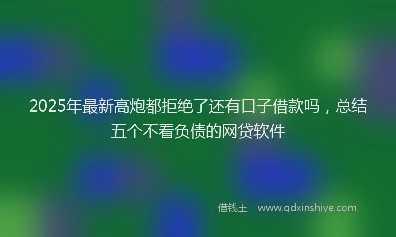 2025年最新高炮都拒绝了还有口子借款吗，总结五个不看负债的网贷软件