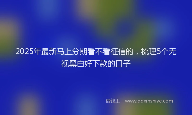 2025年最新马上分期看不看征信的，梳理5个无视黑白好下款的口子