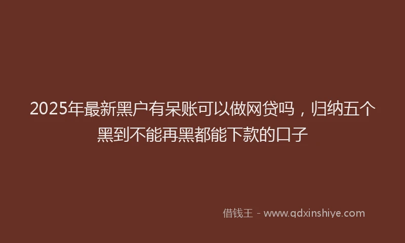 2025年最新黑户有呆账可以做网贷吗，归纳五个黑到不能再黑都能下款的口子