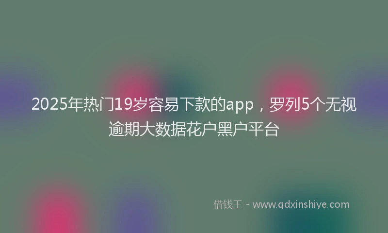 2025年热门19岁容易下款的app，罗列5个无视逾期大数据花户黑户平台