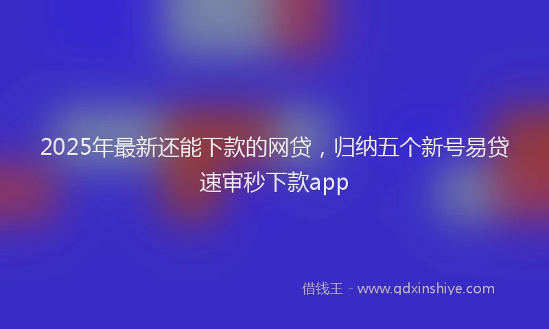 2025年最新还能下款的网贷，归纳五个新号易贷速审秒下款app