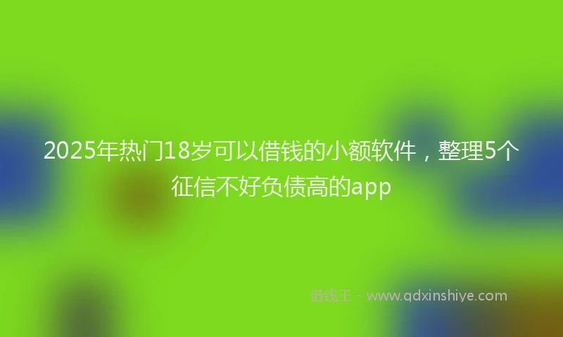 2025年热门18岁可以借钱的小额软件，整理5个征信不好负债高的app