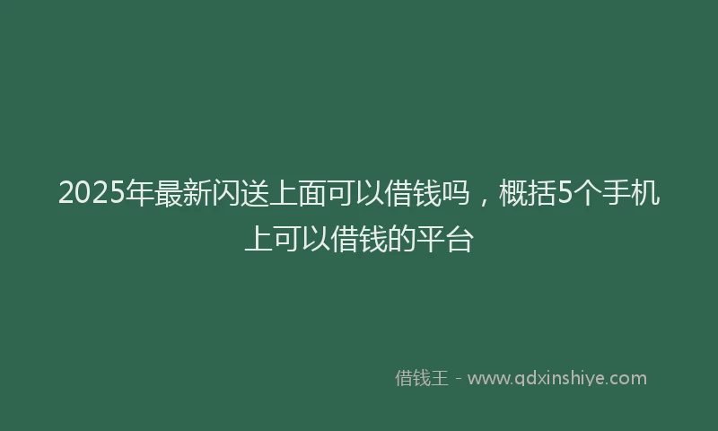 2025年最新闪送上面可以借钱吗，概括5个手机上可以借钱的平台