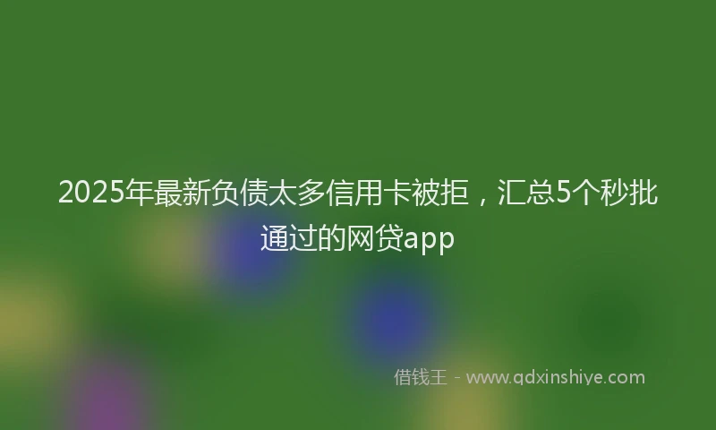 2025年最新负债太多信用卡被拒，汇总5个秒批通过的网贷app