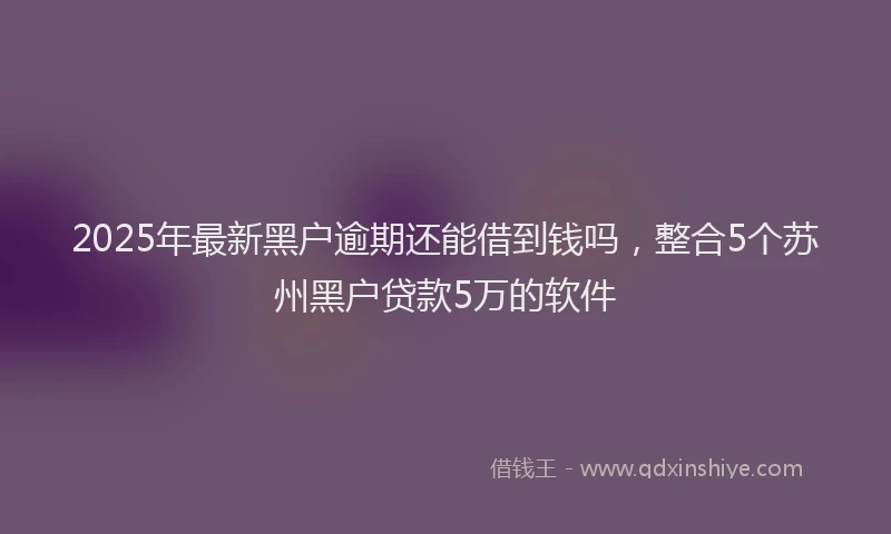 2025年最新黑户逾期还能借到钱吗，整合5个苏州黑户贷款5万的软件
