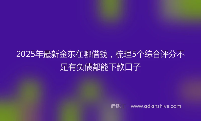 2025年最新金东在哪借钱，梳理5个综合评分不足有负债都能下款口子