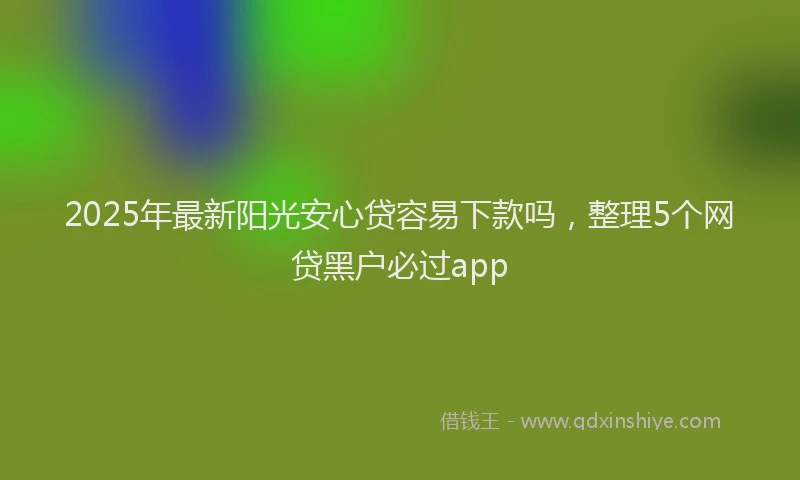 2025年最新阳光安心贷容易下款吗，整理5个网贷黑户必过app