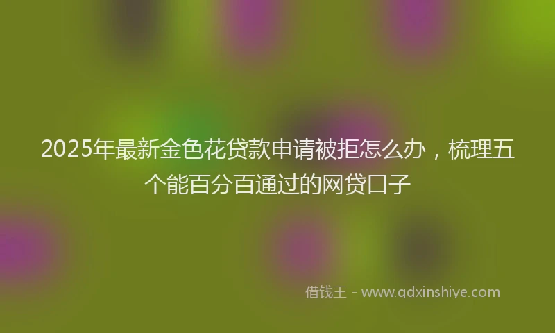2025年最新金色花贷款申请被拒怎么办，梳理五个能百分百通过的网贷口子