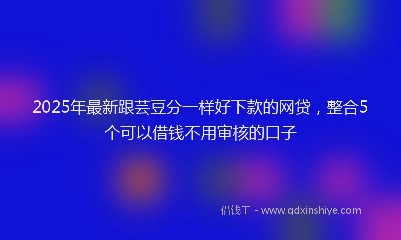 2025年最新跟芸豆分一样好下款的网贷，整合5个可以借钱不用审核的口子