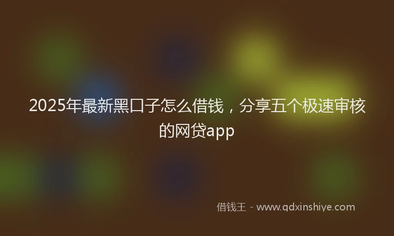 2025年最新黑口子怎么借钱，分享五个极速审核的网贷app