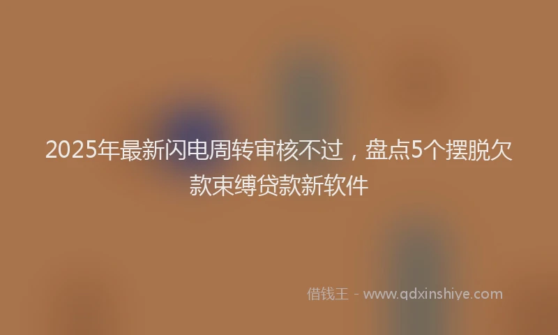 2025年最新闪电周转审核不过，盘点5个摆脱欠款束缚贷款新软件