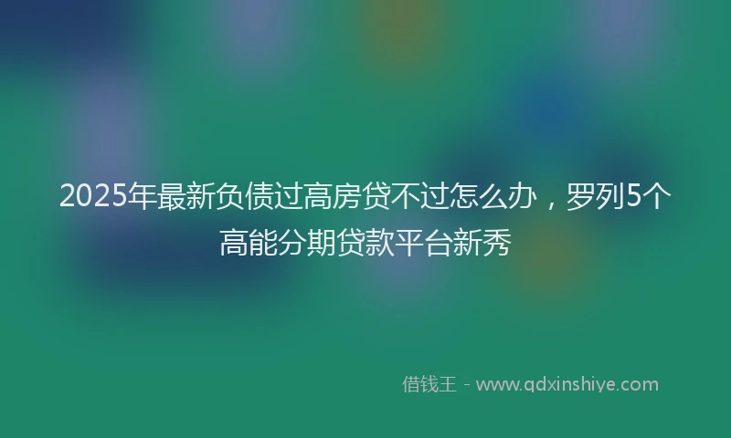 2025年最新负债过高房贷不过怎么办，罗列5个高能分期贷款平台新秀