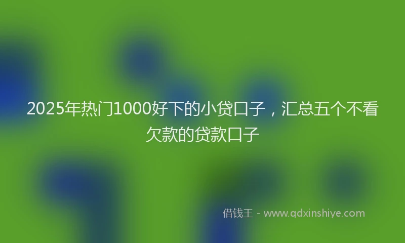 2025年热门1000好下的小贷口子，汇总五个不看欠款的贷款口子