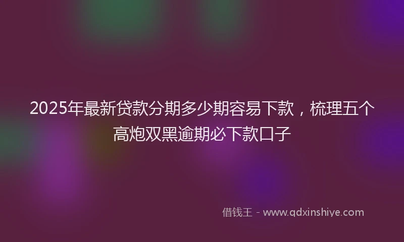 2025年最新贷款分期多少期容易下款，梳理五个高炮双黑逾期必下款口子
