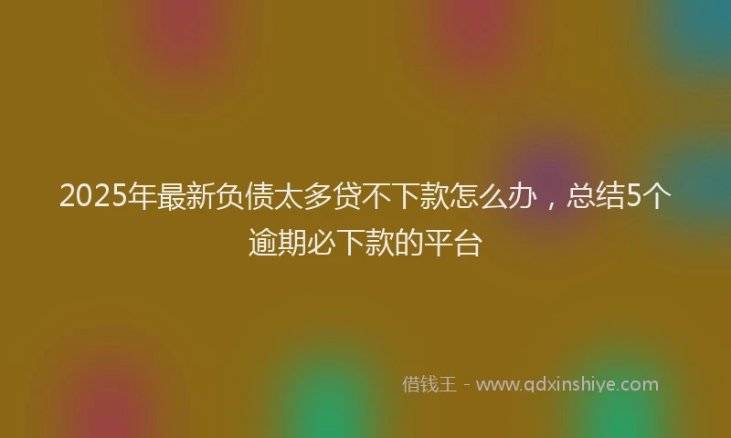 2025年最新负债太多贷不下款怎么办，总结5个逾期必下款的平台