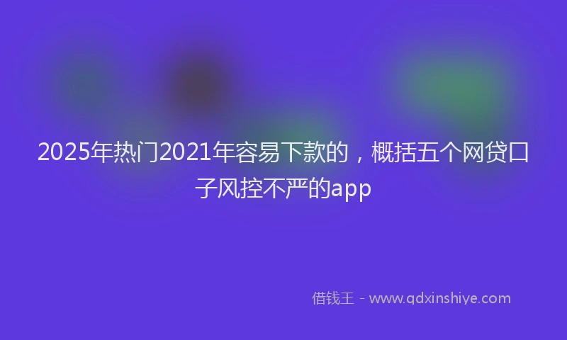 2025年热门2021年容易下款的，概括五个网贷口子风控不严的app