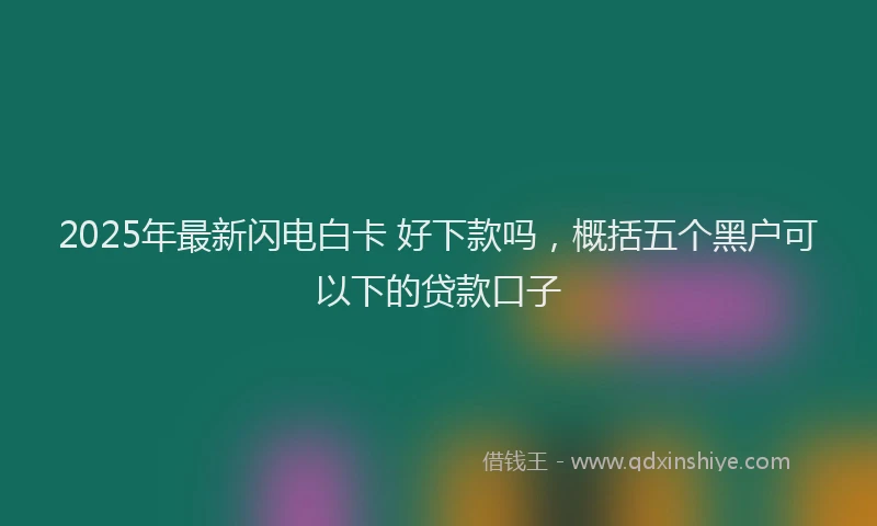 2025年最新闪电白卡 好下款吗，概括五个黑户可以下的贷款口子