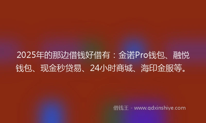 2025年的那边借钱好借有：金诺Pro钱包、融悦钱包、现金秒贷易、24小时商城、海印金服等。