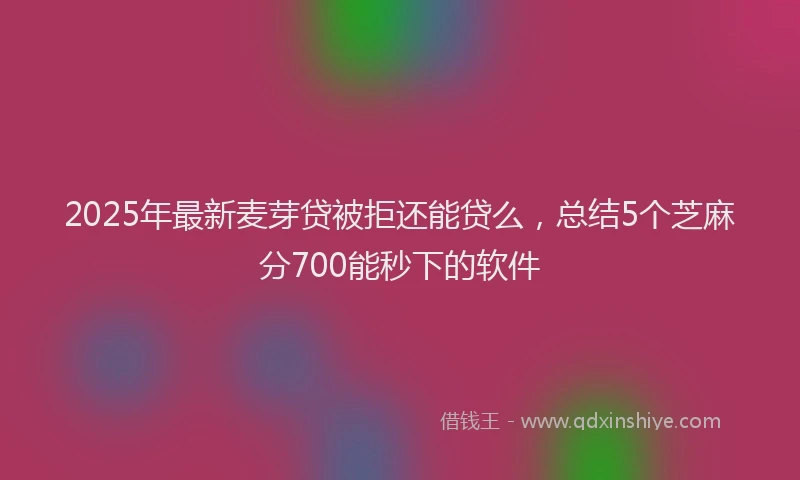 2025年最新麦芽贷被拒还能贷么，总结5个芝麻分700能秒下的软件