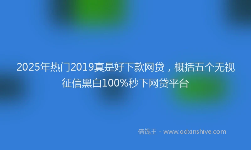 2025年热门2019真是好下款网贷，概括五个无视征信黑白100%秒下网贷平台